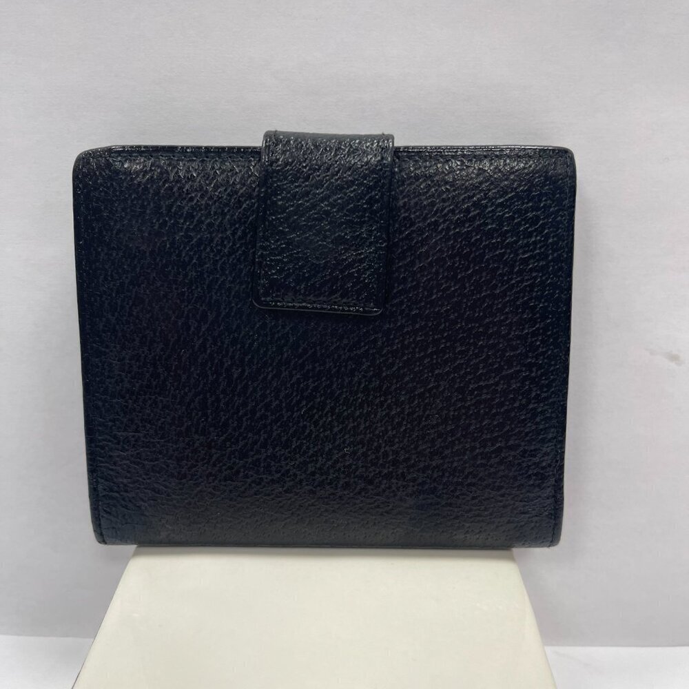 Gucci Black Leather Compact Wallet w/ Silver-tone Hardware - Preowned - Picture 7 of 14